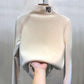 Double-sided Fleece Thick Sanded High-neck Bottoming Shirt Women Autumn Winter Korean Letter Embroidery Pullover Tops