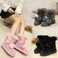 Winter Snow Boots Women's Mid-tube Cotton Boots Cotton Shoes Wool Ball Warm Women's Cotton Shoes