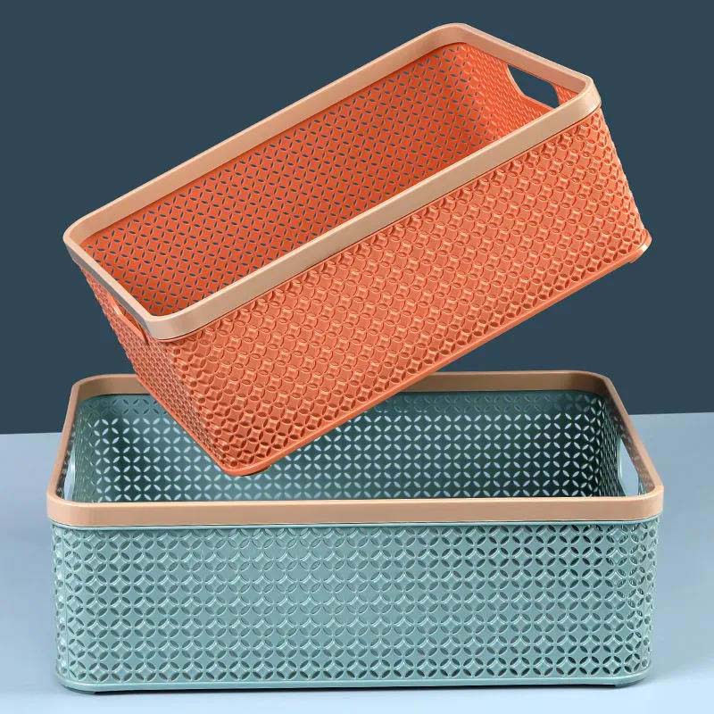Rectangular Storage Box Multi-purpose Finishing Storage Basket Bathroom Kitchen Goods Storage Box