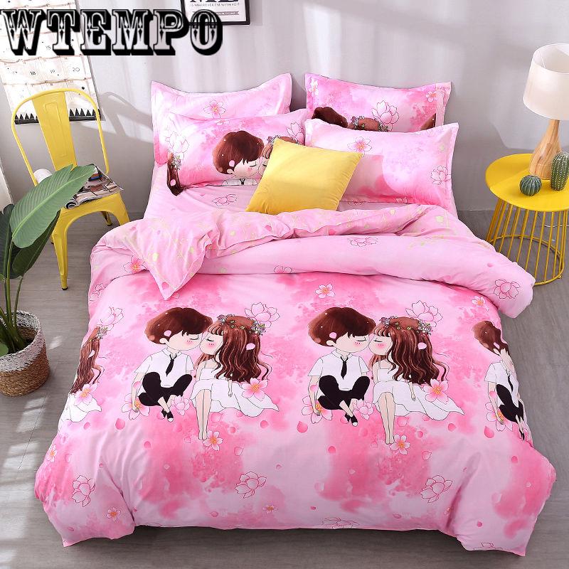 Bedroom Bedding Household Items Set Four Sets of Comfortable Cotton Solid Color Quilt Cover