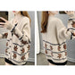 Autumn and Winter Loose Sweater Maple Leaf Pattern Coat Knitted Cardigan Blouse