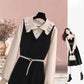 French A-line Board Waist Dress New Autumn and Winter with Fake Two-piece Base Skirt with Coat Long Skirt Temperament Suit