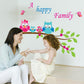 Cute Owl Removable Sofa Bedroom Background Wall Sticker pvc self-adhesive wallpaper