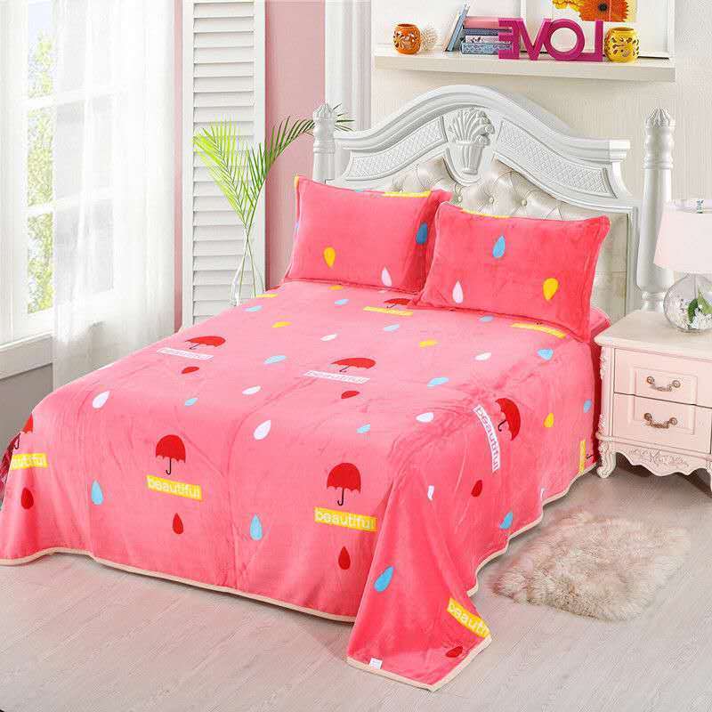 Thick Warm Fluffy Super Soft Raschel Blankets Thick Coral Fleece Sheet Single Piece Winter Warm Blanket Single Double-sided Flannel Double Bed Blanket