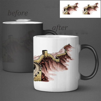 Beijing Wanli Great Wall Retro Architecture Forbidden City Classical Chinese Style Ceramic Cup Heat Discoloration Cup Water Cup Mug