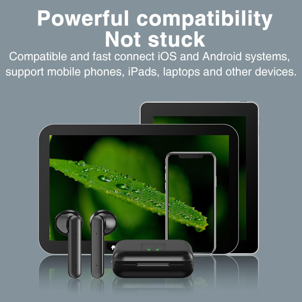 Wireless Headset Bluetooth Power Display Touch Sports Headphone Waterproof Stereo In-ear Earphones