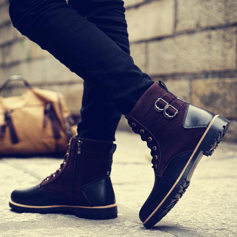 British Style Retro Men's Martin Boots Military Boots Work Boots High Top Shoes All-match Boots Men