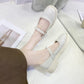 French Small Leather Shoes Women Retro Square Toe Mary Jane Small Leather Shoes Women's Pearl Buckle  Shallow Mouth Casual Student Leather Shoes
