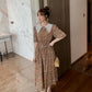 Ladies Chiffon Dress Summer Idyllic Floral Skirt Female Long Waist Waist Slimming Bottoming Dress Fabric Light and Breathable