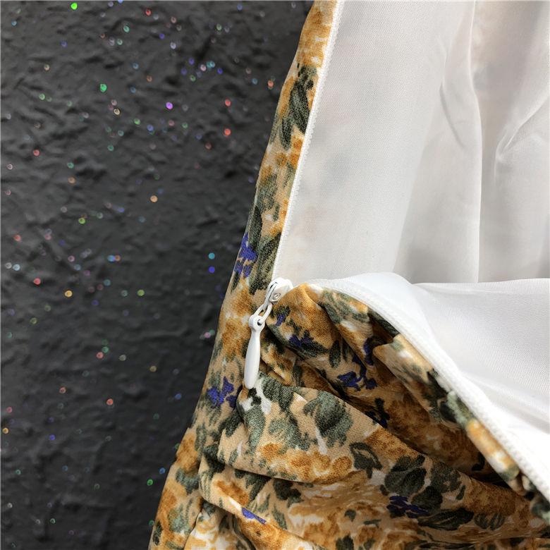 Women Skirts Floral Printed A-line Mini Skirts Ruffles Pleated Skirts Beach Holidays Casual Skirts