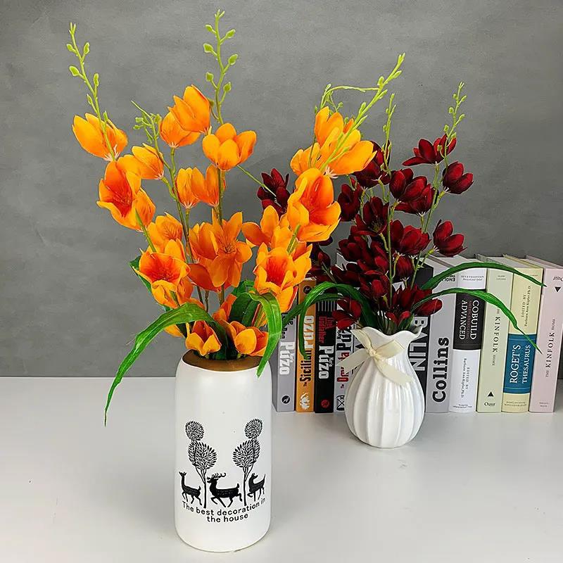 High-end Cymbidium Orchid Simulation Floral Living Room Furnishings Decoration Phalaenopsis Porch Home American Style