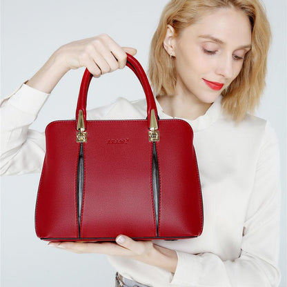 Female Bag Mother Bag Middle-aged Leather Shoulder Messenger Bag Handbag Bag Simple Atmosphere