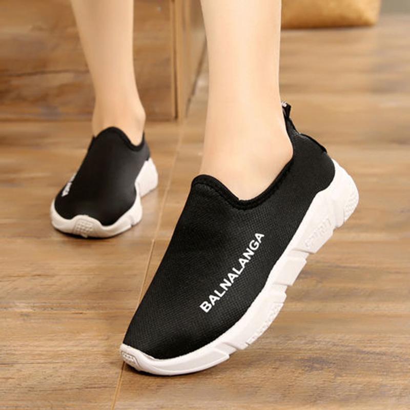 Spring  Autumn Fashion Ladies One-step Korean Version  All-match Breathable Non-slip Flat Soft Sole Sports Casual Shoes