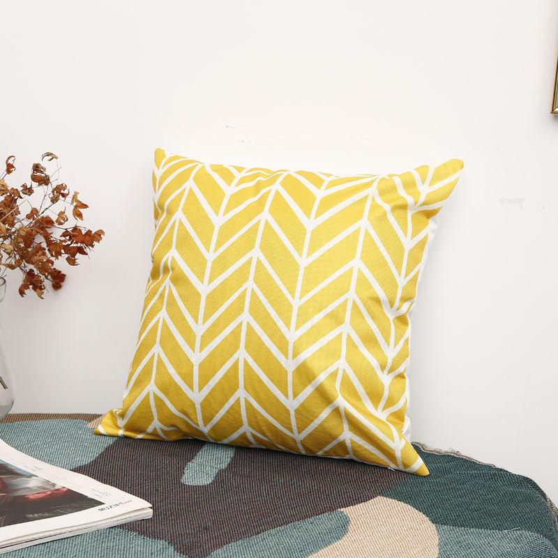 Nordic Style Pillow Yellow Geometric Cushion Gray Sofa Cushion Pillow Office Bedroom Lumbar Cushion