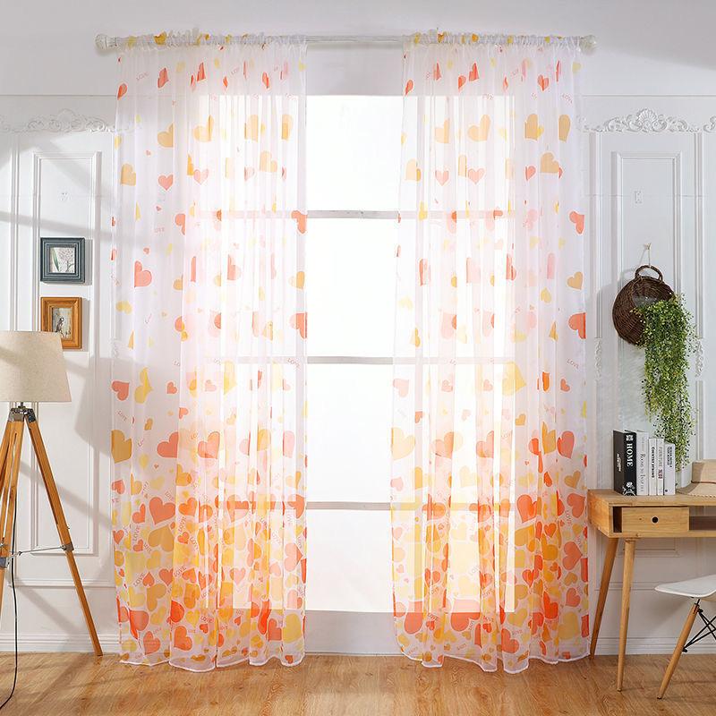 Nordic Style Semi-blackout Curtains Small Fresh Living Room Bedroom Balcony Finished Window Screens Bay Window Translucent Screens