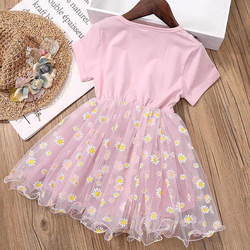 Girls' Summer Dresses Little Girls' Dress Children's Babies Little Daisies Mesh Princess Dresses