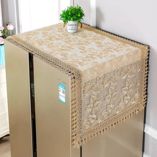 Lace Yarn Embroidery Refrigerator Towel Single Door To The Refrigerator Dust Cover Washing Machine Cover Cloth Multi-purpose Cover Towel