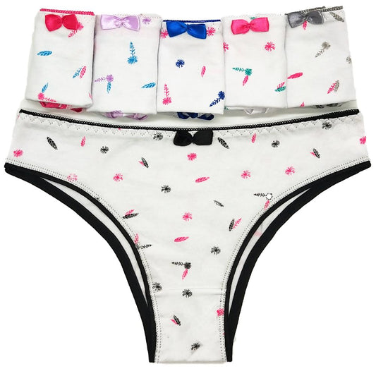 Fashion 6 pcs/lot Printed Sexy low Waist Briefs white Panties Cotton  Women's Underwear