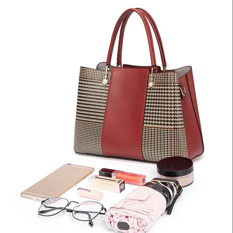 Women Large Capacity Top-Handle Bags High Quality Genuine Leather Handbags Personality Crossbody Bag