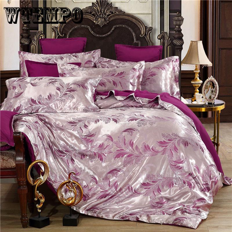 Wedding luxury Embroidery Jacquard Bedding Set Duvet Cover Bedspread Pillowcases