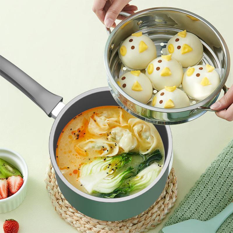 Milk Pot Green Non-stick Pot Household Baby Food Supplement Pot Baby Milk Pot with Milk Noodle Soup Pot