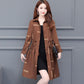 Large Size Windbreaker Mid-length Korean Style Autumn and Winter Jacket Women Are Thin Western Fashionversatile and Casual