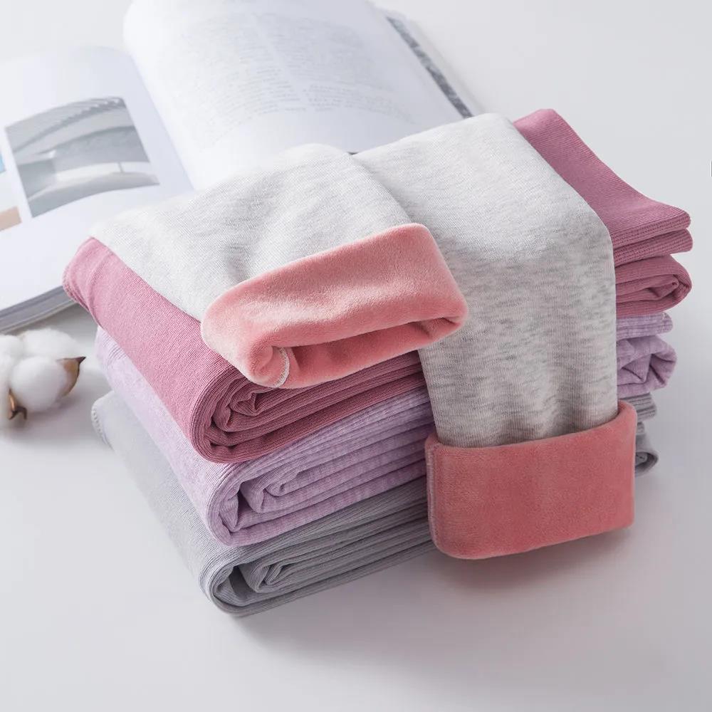 Warm Pants Ladies Long Trousers Cotton Trousers In Autumn and Winter Plus Velvet Thickened Slim Line Pants Student High-waisted Legging Trousers