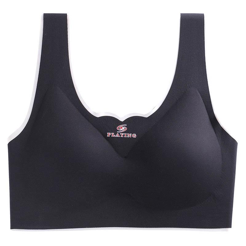 Summer Women's Ice Silk Seamless Beauty Back Wrap Chest Soft and Comfortable Vest Bottoming No Steel Ring Sports Gather Adjustment Bra