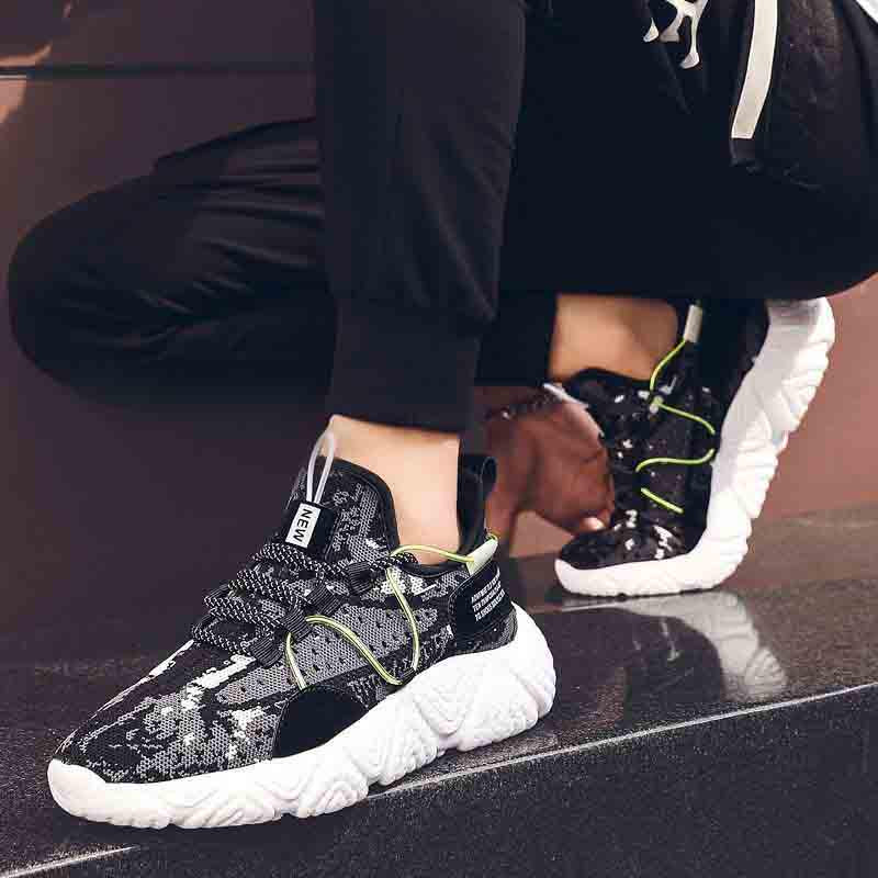 Size 39-44 Fashion Summer Men Mesh Sneakers Low-top Running Basketball Shoes Outdoor Non-slip Shockproof Shoes