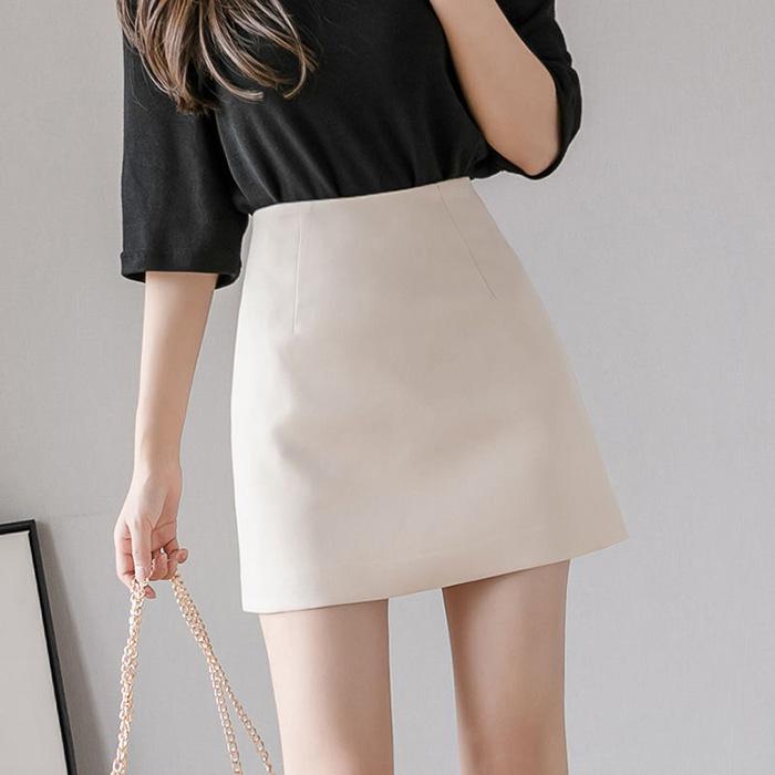 Women High-waist Chiffon Skirt Anti-light Student Thin Mini A-line Skirts Bag Hip Skirt