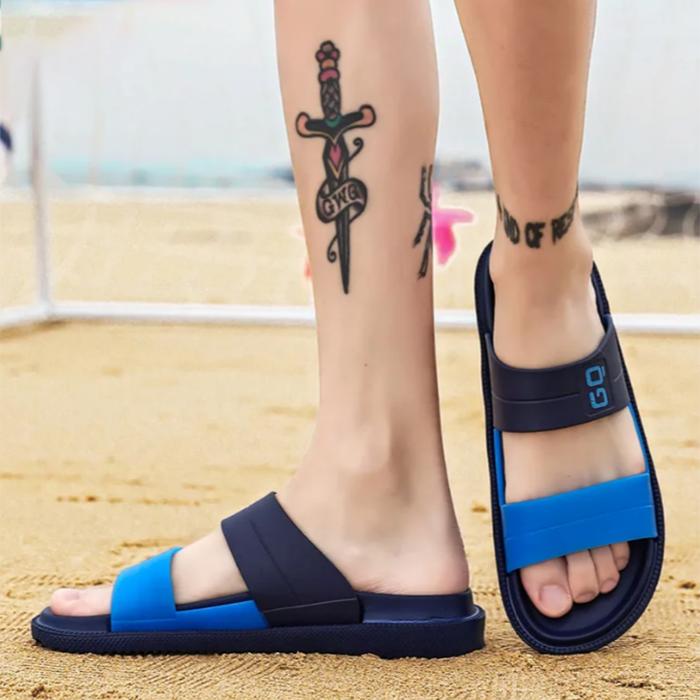 WTEMPO Unisex Summer Sandals Men's Women Slippers Flip Flops Non-slip Soft Beach Shoes Home Go Out Bathroom