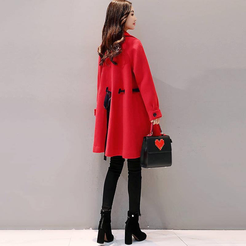 Winter Coat Slim Lace Overcoat Women Woolen Jacket 2019 Casual Long Sleeve Women Woolen Jacket