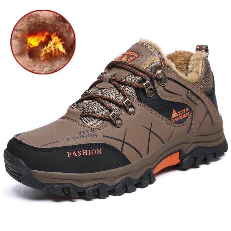 Men's Hiking Boots Waterproof Leather Boots Non-slip Large Size Boots