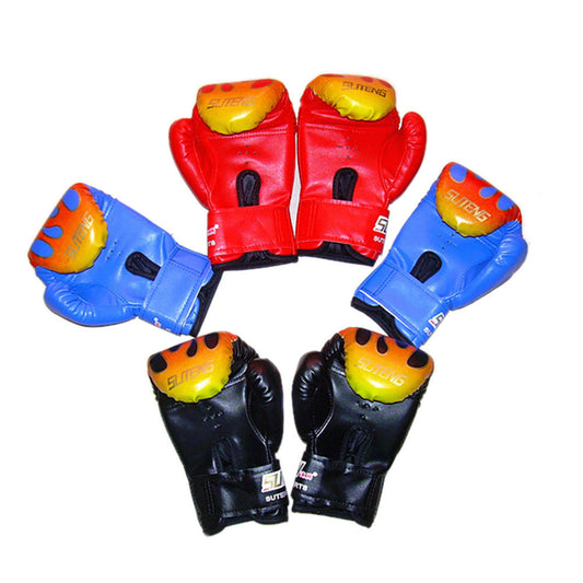 Children Kids FIRE Boxing Gloves Sparring Punching Fight Training Age 3-12