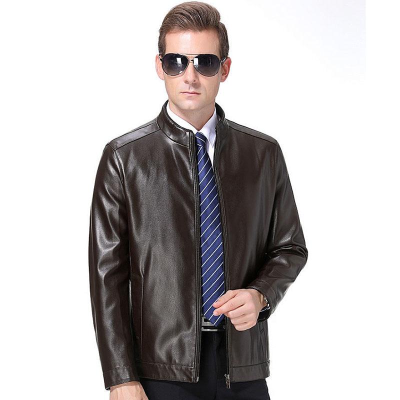 Leather Jacket Men's Leather Leather Jacket Autumn and Winter Sheep Leather Jacket Leather Sheepskin Men's Middle-aged and Elderly Jacket