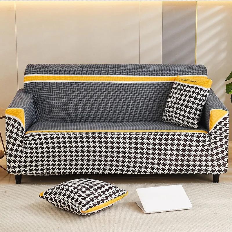 Elastic Sofa Cover 1/2/3/4 Seater Stretch Sofa Slip Cover Anti Slip Casual Simple Sofa Slipcover for Living Room Bedroom Home Decor Sofa Cushion