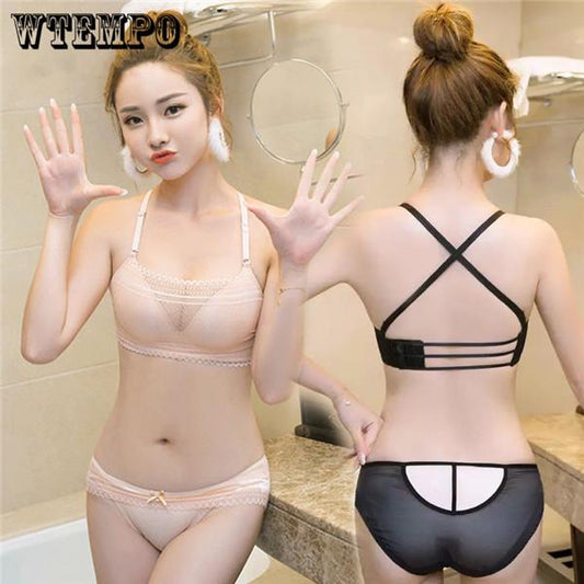 Women Lace Transparent Intimate Lingerie Bralette Bra Set Underwear PantySet Lingerie Underwear