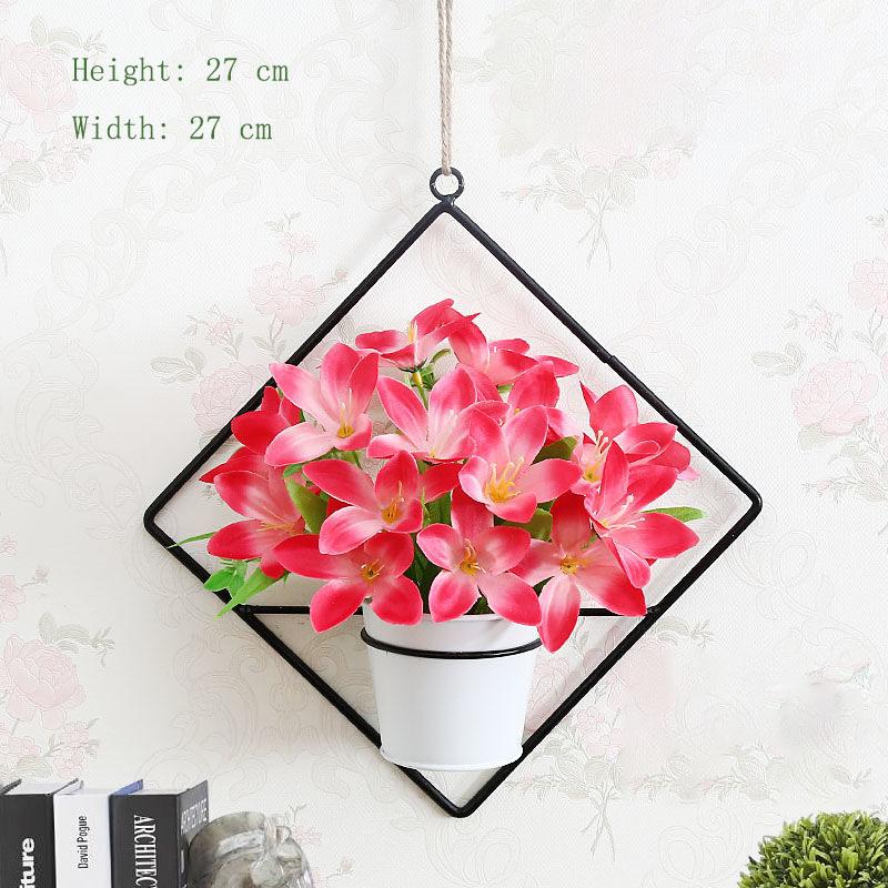 Pendant Simulation Plastic Flower Basket Living Room Wall Decoration Floral Potted Plant Home Hanging Wall Hanging Decoration Artificial Flower Wall