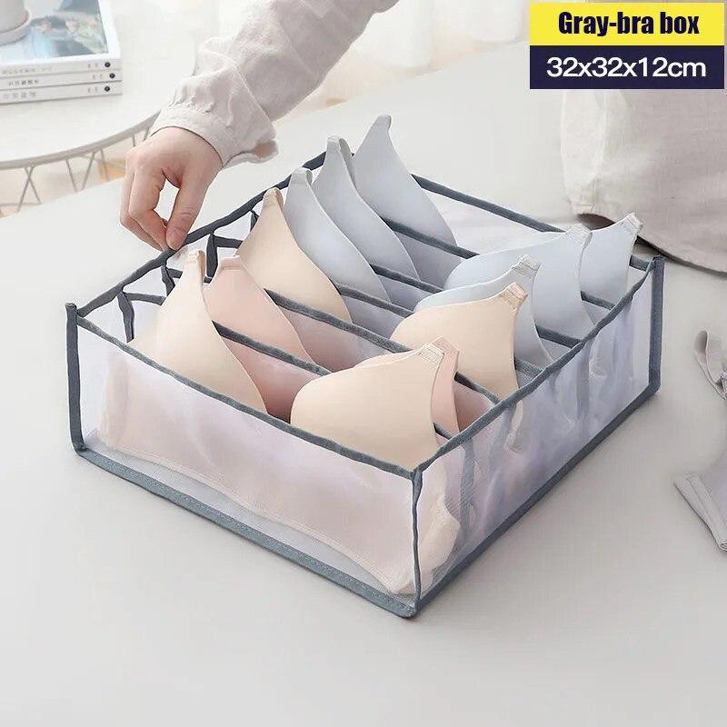 Underwear Storage Organizer for Clothes Separated Socks Shorts Bra Storage Boxes Dormitory Closet Organizer Drawer Washable
