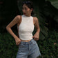 Y2k American Vest Suspenders Women's Sleeveless Slim Fit Crop Top Sexy Slight Stand Collar Shorts Top Steetwear Outerwear Bottoming Shirt Solid Color