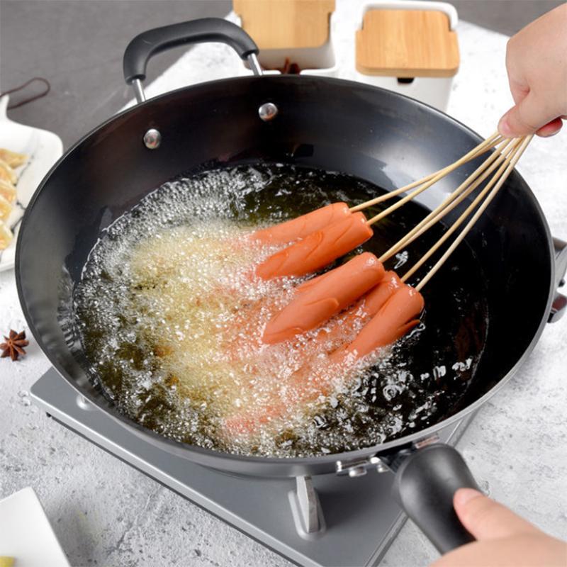 Real Stainless Cast Iron Wok Old-fashioned Iron Wok Uncoated Household Pig Iron Wok Pan Flat Bottom Gas Induction Cooker Universal