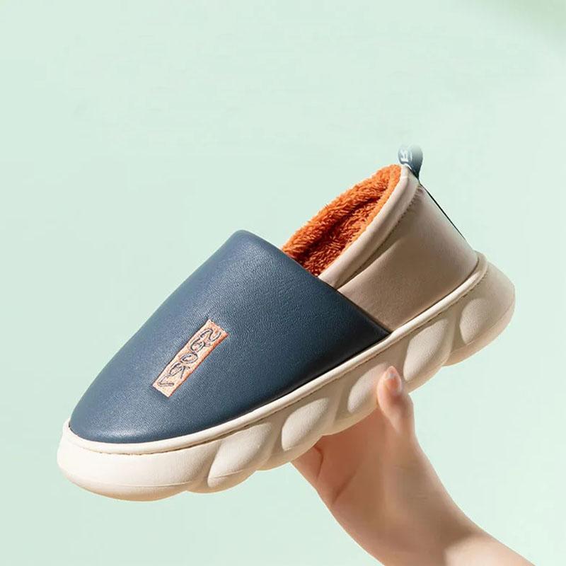 Winter Waterproof All-inclusive Heel Cotton Slippers Ladies Thick-soled Non-slip Home Household Cold-proof Warm and Velvet Cotton Shoes Men