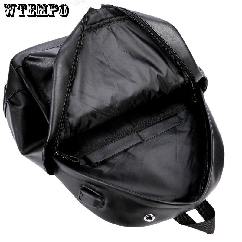 Men's Leather Backpack Anti-theft Backpack Rechargeable and Waterproof