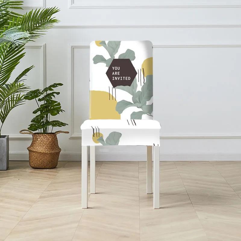 Simple Fabric One-piece Elastic Chair Cover Home Hotel Restaurant Universal Dining Chair Cover Stool Cover Dining Table Chair Cover