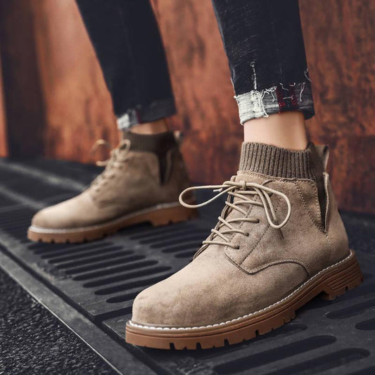 Fashion Autumn Winter High Help Martin Boots Men's Retro Casual Leather Men's Boots Tooling Boots