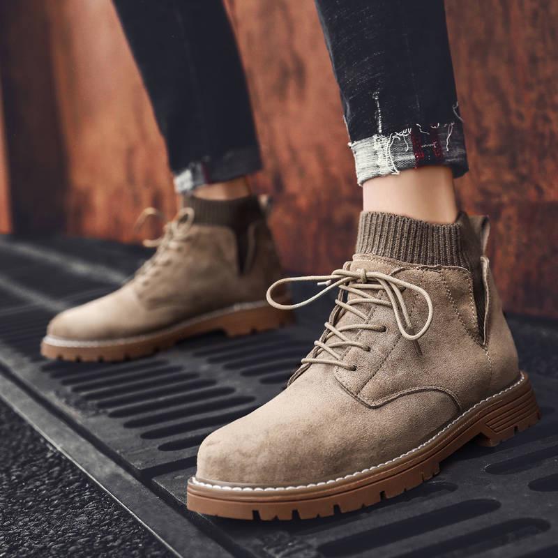 Fashion Autumn Winter High Help Martin Boots Men's Retro Casual Leather Men's Boots Tooling Boots