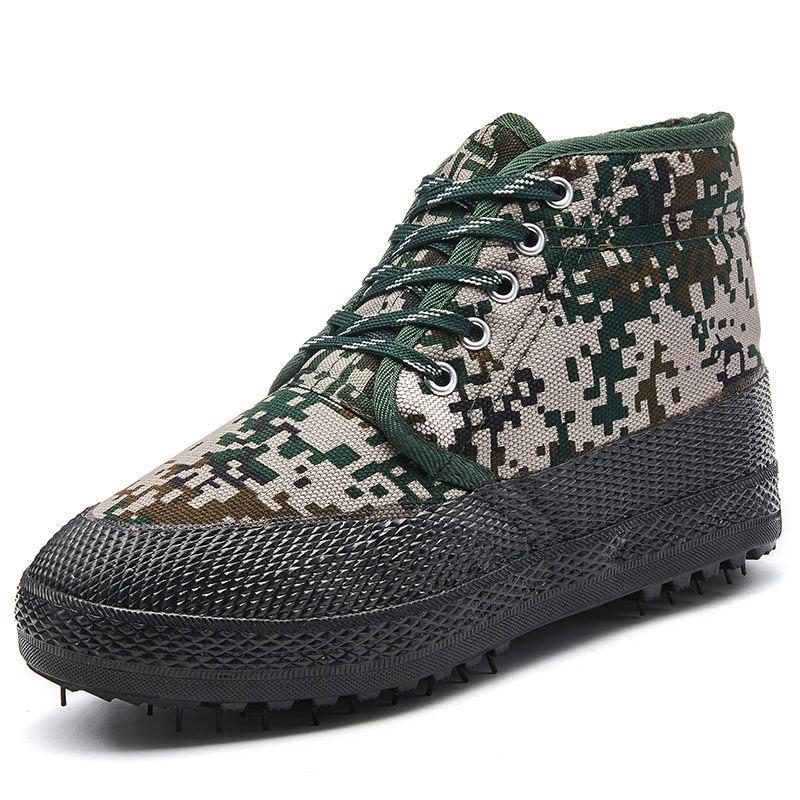 Men's Hiking Shoes Non-slip Wear-resistant Outdoor Training Shoes High-top Plus Velvet Warmth Large Size Sports Shoes