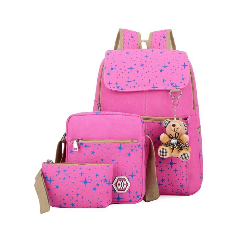 Canvas Shoulder School Bag Backpack Travel Satchel Rucksack Handbag