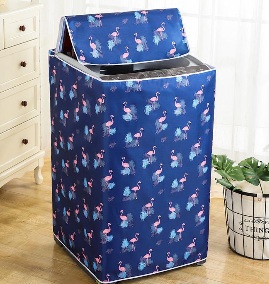 Waterproof Washing Machine Cover Home Polyester Roller Laundry Silver Coating Dustproof Case Cover