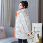 Down Cotton Jacket Winter Loose Korean Color Shiny Face-free Collar Mid-length Cotton Jacket Women